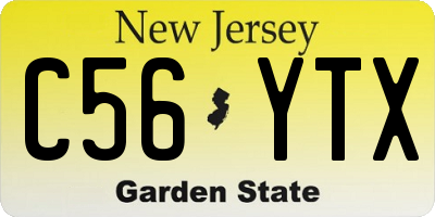 NJ license plate C56YTX