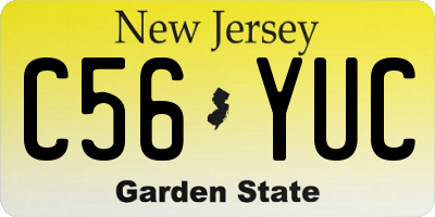 NJ license plate C56YUC