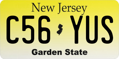 NJ license plate C56YUS