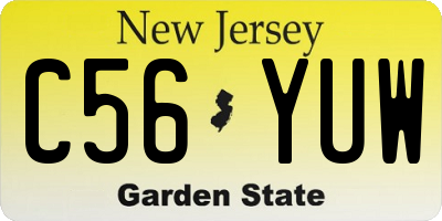 NJ license plate C56YUW