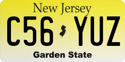NJ license plate C56YUZ