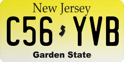 NJ license plate C56YVB