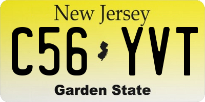 NJ license plate C56YVT