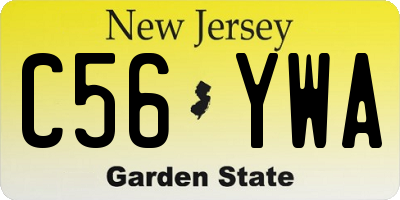 NJ license plate C56YWA