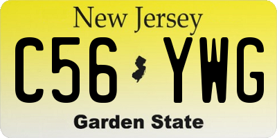 NJ license plate C56YWG