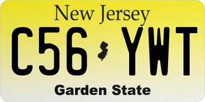 NJ license plate C56YWT