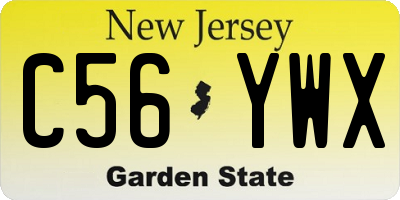 NJ license plate C56YWX