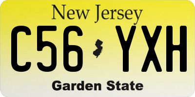 NJ license plate C56YXH