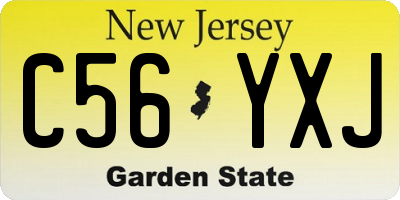 NJ license plate C56YXJ