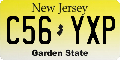 NJ license plate C56YXP