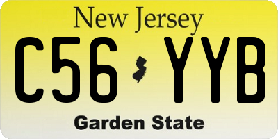NJ license plate C56YYB