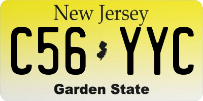 NJ license plate C56YYC