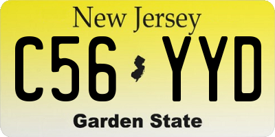 NJ license plate C56YYD