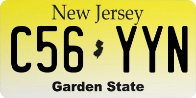 NJ license plate C56YYN