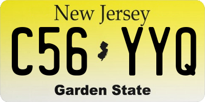 NJ license plate C56YYQ