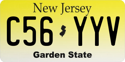 NJ license plate C56YYV