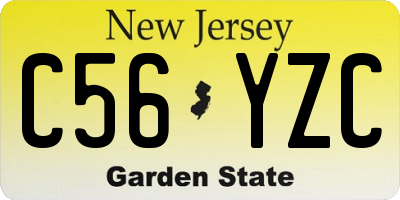NJ license plate C56YZC