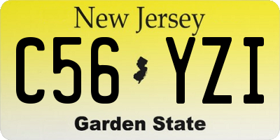 NJ license plate C56YZI