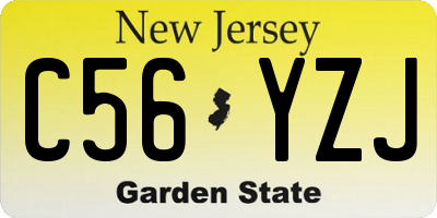 NJ license plate C56YZJ
