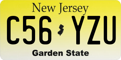 NJ license plate C56YZU