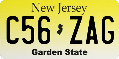 NJ license plate C56ZAG