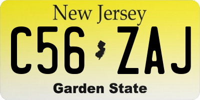 NJ license plate C56ZAJ
