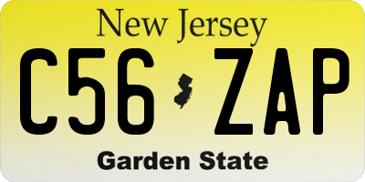 NJ license plate C56ZAP