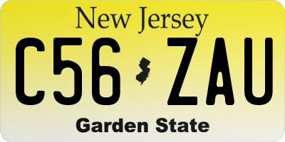 NJ license plate C56ZAU