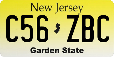 NJ license plate C56ZBC