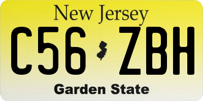 NJ license plate C56ZBH