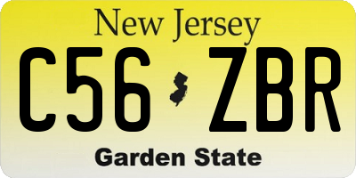 NJ license plate C56ZBR
