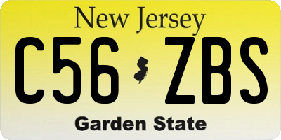 NJ license plate C56ZBS