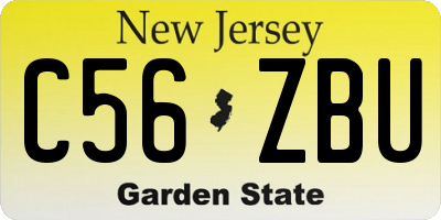 NJ license plate C56ZBU