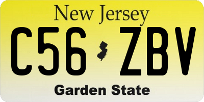 NJ license plate C56ZBV