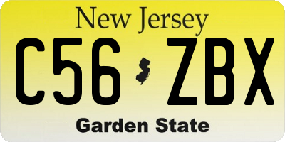 NJ license plate C56ZBX
