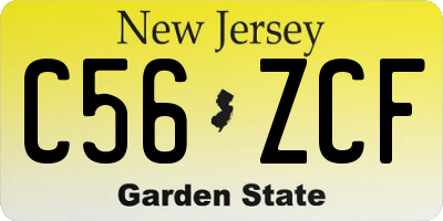 NJ license plate C56ZCF
