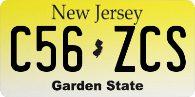 NJ license plate C56ZCS