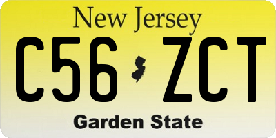 NJ license plate C56ZCT