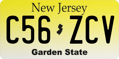 NJ license plate C56ZCV
