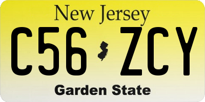 NJ license plate C56ZCY