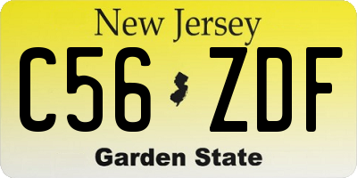NJ license plate C56ZDF