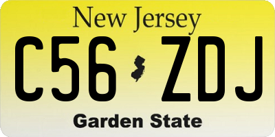NJ license plate C56ZDJ