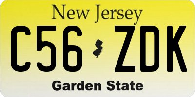 NJ license plate C56ZDK