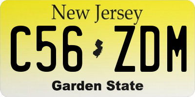 NJ license plate C56ZDM