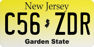 NJ license plate C56ZDR