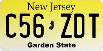 NJ license plate C56ZDT