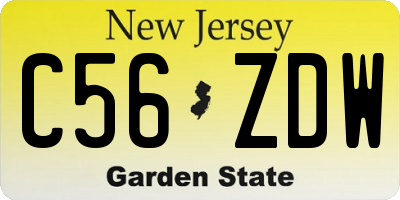 NJ license plate C56ZDW