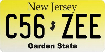 NJ license plate C56ZEE