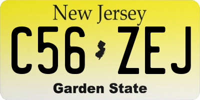 NJ license plate C56ZEJ