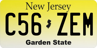 NJ license plate C56ZEM
